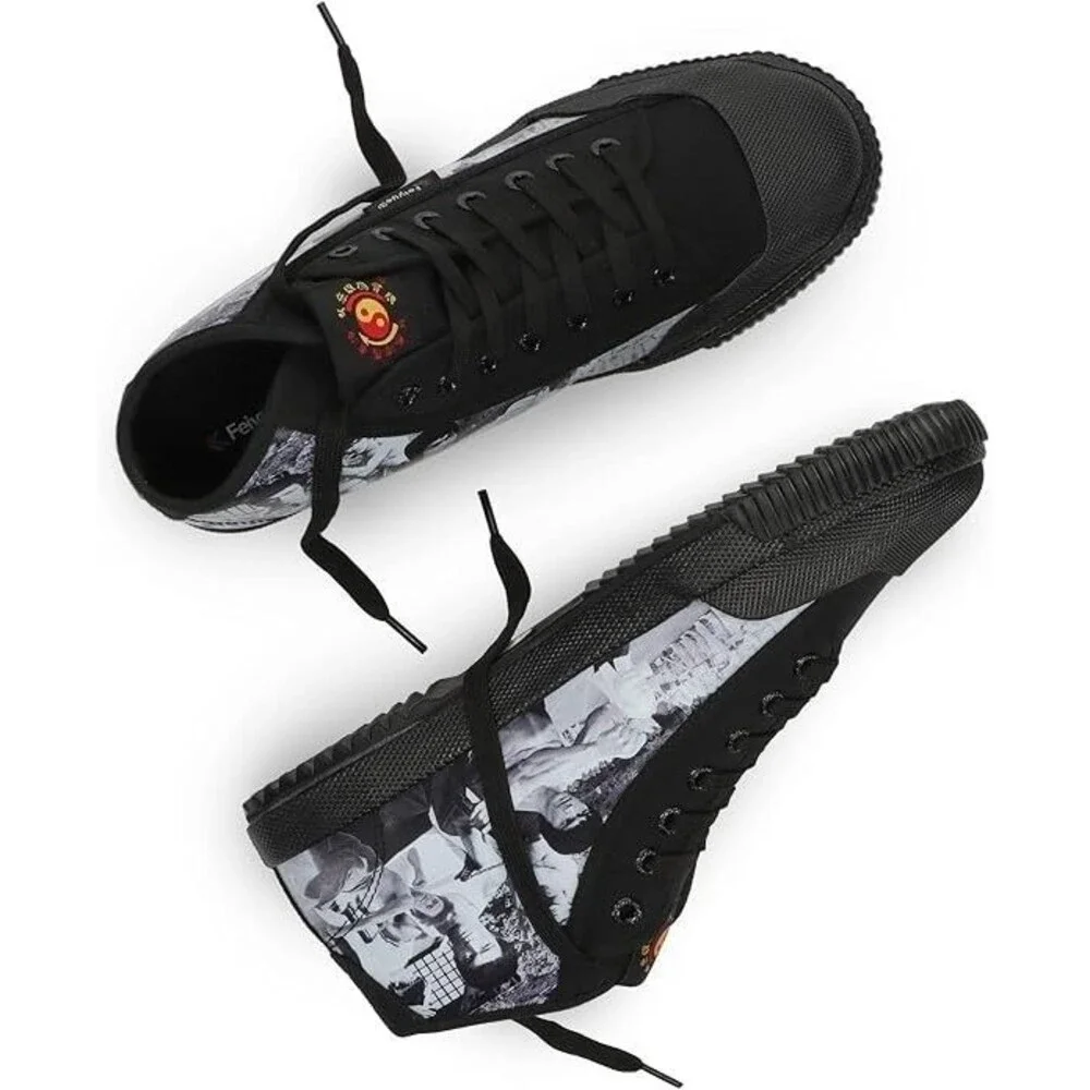 Feiyue x Bruce Lee 1920 Lo Black Martial Arts Sneakers Men 9 Women 11 FU100182M